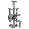 Arbre à Chat 138cm avec Griffoir Plateforme Niche et Capsule Spatiale gris - voonot.com