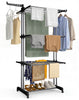 Sechoir a linge etendoir 4 niveaux 126x63x170cm noir-gris - voonot.com