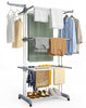 Sechoir a linge etendoir 4 niveaux 126x63x170cm gris-blanc - voonot.com