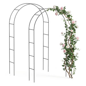 Lot de 2 Arche de jardin pour plantes grimpantes 140x37x240cm en metal Noir - voonot.com