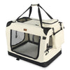 Sac transport pliable chien chat caisse cage portable 70x52x52cm beige - voonot.com