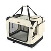 Sac transport pliable chien chat caisse cage portable 60x44x44cm beige - voonot.com