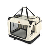 Sac transport pliable chien chat caisse cage portable 50x35x36cm beige - voonot.com