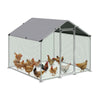 Enclos poulailler en metal galvanise et grillage avec bache PE 200x200x200cm - voonot.com