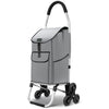 Chariot de courses pliable monte escalier aluminium gris - voonot.com