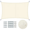 Voile d'ombrage Rectangulaire en Polyester Imperméable avec Kit de Montage 3x5m Beige - voonot.com