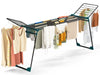 Etendoir a linge telescopique pliable extensible ailes hautes 284x55x122cm metal noir - voonot.com
