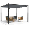 Pergola retractable 3x3m en metal et toile Polyester haute densite 180g/m2 gris - voonot.com