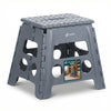 Tabouret pliant antiderapant 37x30x32.5 cm plastique gris - voonot.com