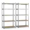 Lot de 2 etageres de rangement renforcees charge extra lourde 5 niveaux 180x90x40cm - voonot.com