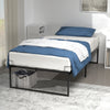 Cadre de lit metal avec fixation sommier et hauteur 36cm 90x190cm noir - voonot.com