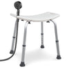 Siege de douche ergonomique a hauteur reglable en Aluminum HDPE blanc - voonot.com