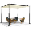 Pergola retractable 3x3m en metal et toile Polyester haute densite 180g/m2 beige - voonot.com