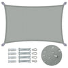 Voile d'ombrage Rectangulaire en Polyester Imperméable avec Kit de Montage 3x2m Gris - voonot.com