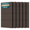 Lot de 6 panneaux acoustiques muraux Tasseaux en bois MDF avec feutre noir 120x60x2.1cm chêne foncé - voonot.com