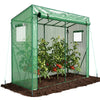 Serre de jardin Serre tomates avec porte et fenetres moustiquaire bache PE renforcee 135g/m2 200x77x170cm Vert - voonot.com