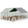 Enclos poulailler en metal galvanise et grillage avec bache PE 400x300x200cm - voonot.com