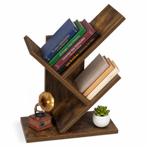 Bibliotheque Arbre etagere a Livres 30x16x40.5cm Marron Rustique - voonot.com