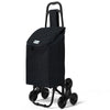Chariot de courses pliable monte escalier style oxford noir - voonot.com
