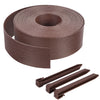 Bordure de jardin PE flexible 20M x 8 CM avec piquets marron - voonot.com