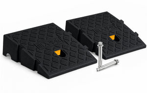 Lot de 2 Rampes de Trottoir en Polypropylene 25x27x7 cm Noir