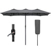 Parasol Jardin Double Aluminium 270 x 460 cm gris - voonot.com