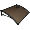 Auvent de porte marquise 100x80 cm transparent en Polycarbonate anti UV Marron - voonot.com