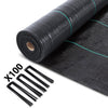 Toile de paillage contre les mauvaises herbes 50Mx2M avec 100 piquets Anti-UV 100g/m2 - voonot.com