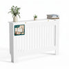Cache radiateur en MDF avec lattes et etagere 111×19×82 cm Blanc - voonot.com