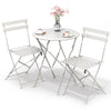 Ensemble bistro extérieur 1 table 2 chaises acier blanc - voonot.com