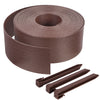 Bordure de jardin PE haute flexible 10M avec piquets marron - voonot.com
