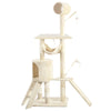 Arbre à Chat 154cm avec Griffoir Plateforme Niche XXL Beige - voonot.com