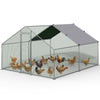 Enclos poulailler en metal galvanise et grillage avec bache PE 300x300x200cm - voonot.com