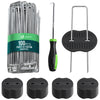 Lot de 100 piquets de fixation U 150x30mm avec 50 Rondelles de fixation plastique - voonot.com