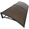 Auvent de porte marquise 200x80 cm transparent en Polycarbonate anti UV Marron - voonot.com