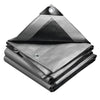 Bâche de Protection en Polyéthylène resistant et impermeable 240g/m² gris et noir 4x8m - voonot.com