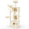 Arbre a chat Grande taille 5 niveaux avec griffoir grattoir 168cm beige - voonot.com