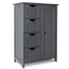 Meuble de salle de bain rangement 4 tiroirs 1 porte 82x55x30cm gris - voonot.com