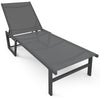Bain de soleil transat aluminium en textilene 190x62x31cm gris - voonot.com