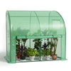 Serre de jardin hivernage murale adossee avec bache PE 200x100x180cm vert - voonot.com