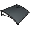 Auvent de porte marquise 100x80 cm en Polycarbonate anti UV Anthracite - voonot.com