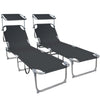 Transat pare soleil Lot de 2 pcs Noir - voonot.com