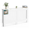 Cache radiateur en MDF avec lattes et etagere 152×19×82 cm Blanc - voonot.com