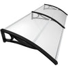 Auvent de porte marquise 200x80 cm transparent en Polycarbonate anti UV Noir - voonot.com