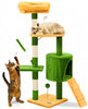 Arbre a chat 112cm multi niveaux Griffoir et niche Vert Orange - voonot.com