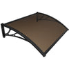 Auvent de porte marquise 120x80 cm transparent en Polycarbonate anti UV Marron - voonot.com