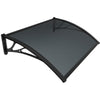 Auvent de porte marquise 120x80 cm en Polycarbonate anti UV Anthracite - voonot.com