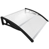 Auvent de porte marquise 100x80 cm transparent en Polycarbonate anti UV Noir - voonot.com