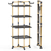 Sechoir a linge vertical tour etendoir pliable 4 niveaux 99x69x175.5 cm style bois noir - voonot.com
