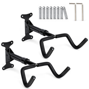 Lot de 2 Support mural velo pliable et reglable metal noir - voonot.com